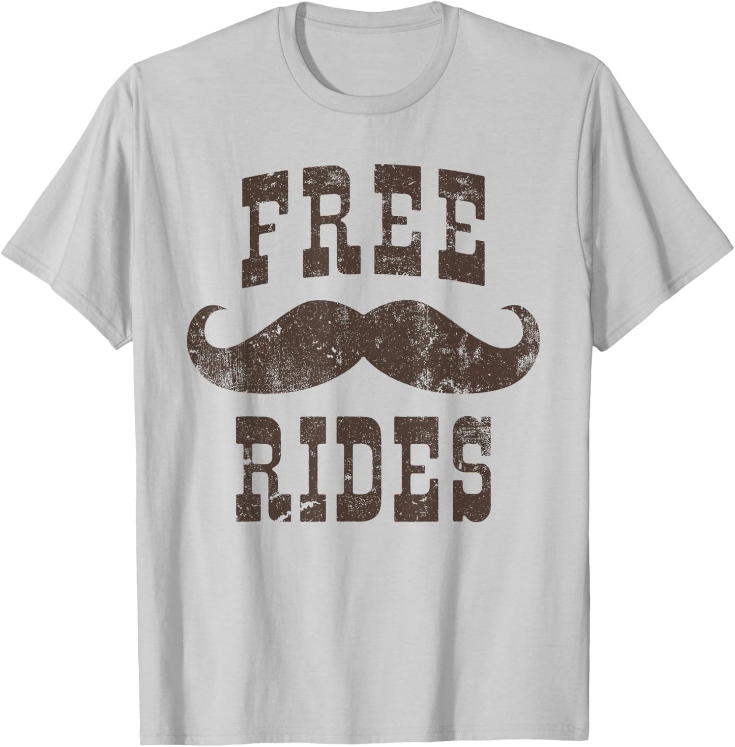 Funny Vintage Moustache Rides T-Shirt - T-Shirt | Ash