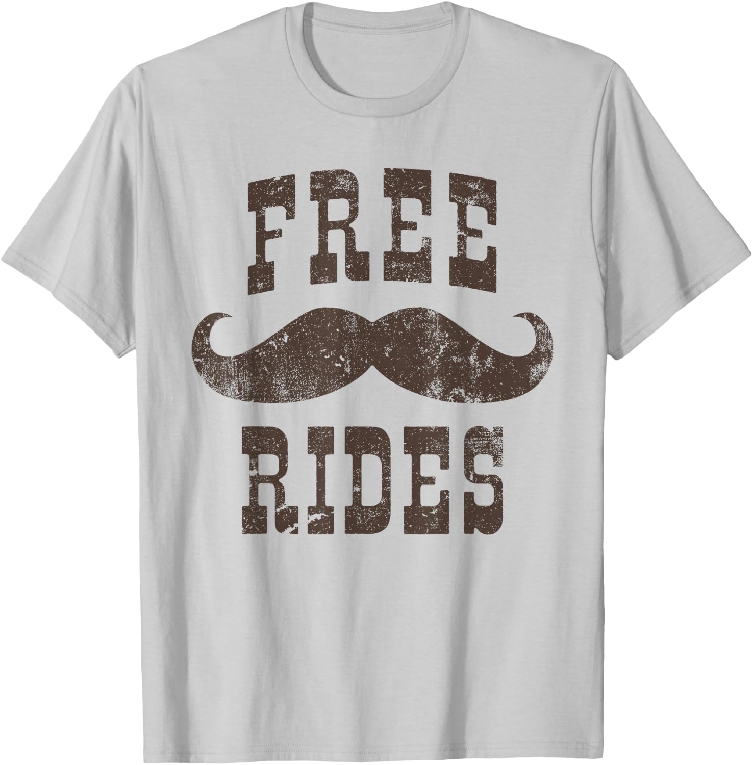 Funny Vintage Moustache Rides T-Shirt - T-Shirt | Ash
