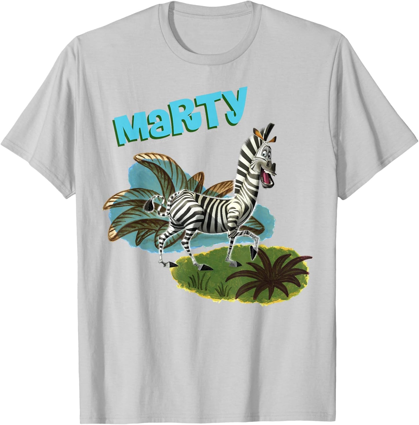 Madagascar Marty Painted Grass Poster T-Shirt - T-Shirt | Ash