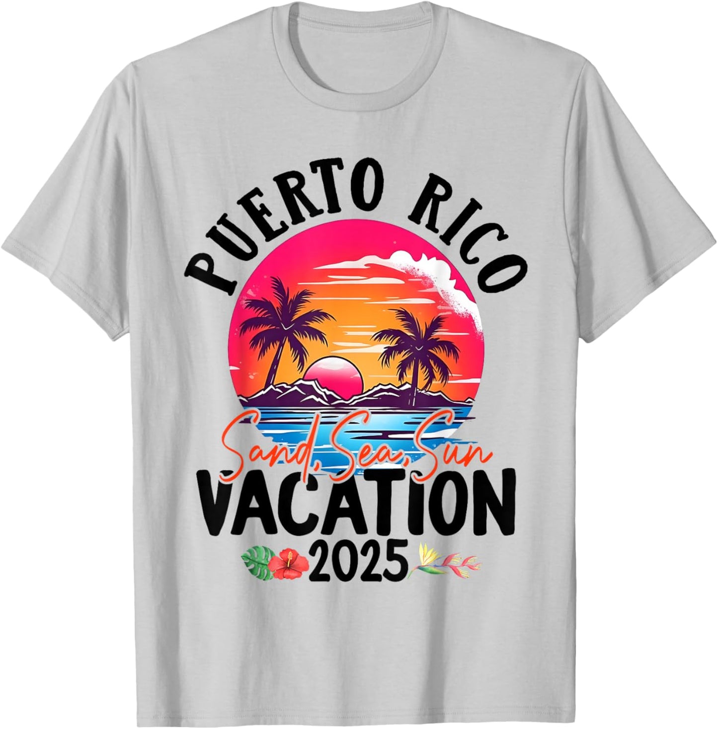 Puerto Rico Vacation 2025 Souvenir Matching Family Group by Puerto Rico Vacation Souvenir Holiday for Families, Couples, Groups - Blue, -Adults, -Kids, Short Sleeve T-Shirt - T-Shirt | Ash