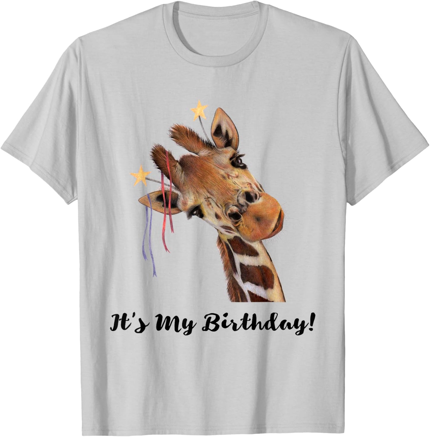 It's My Birthday Good Time Giraffe Party Animal T-Shirt - T-Shirt | Ash