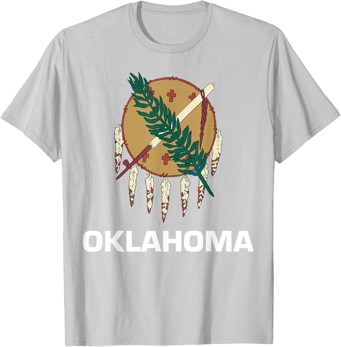 Oklahoma OK state Flag USA T Shirt T-Shirt - T-Shirt | Ash