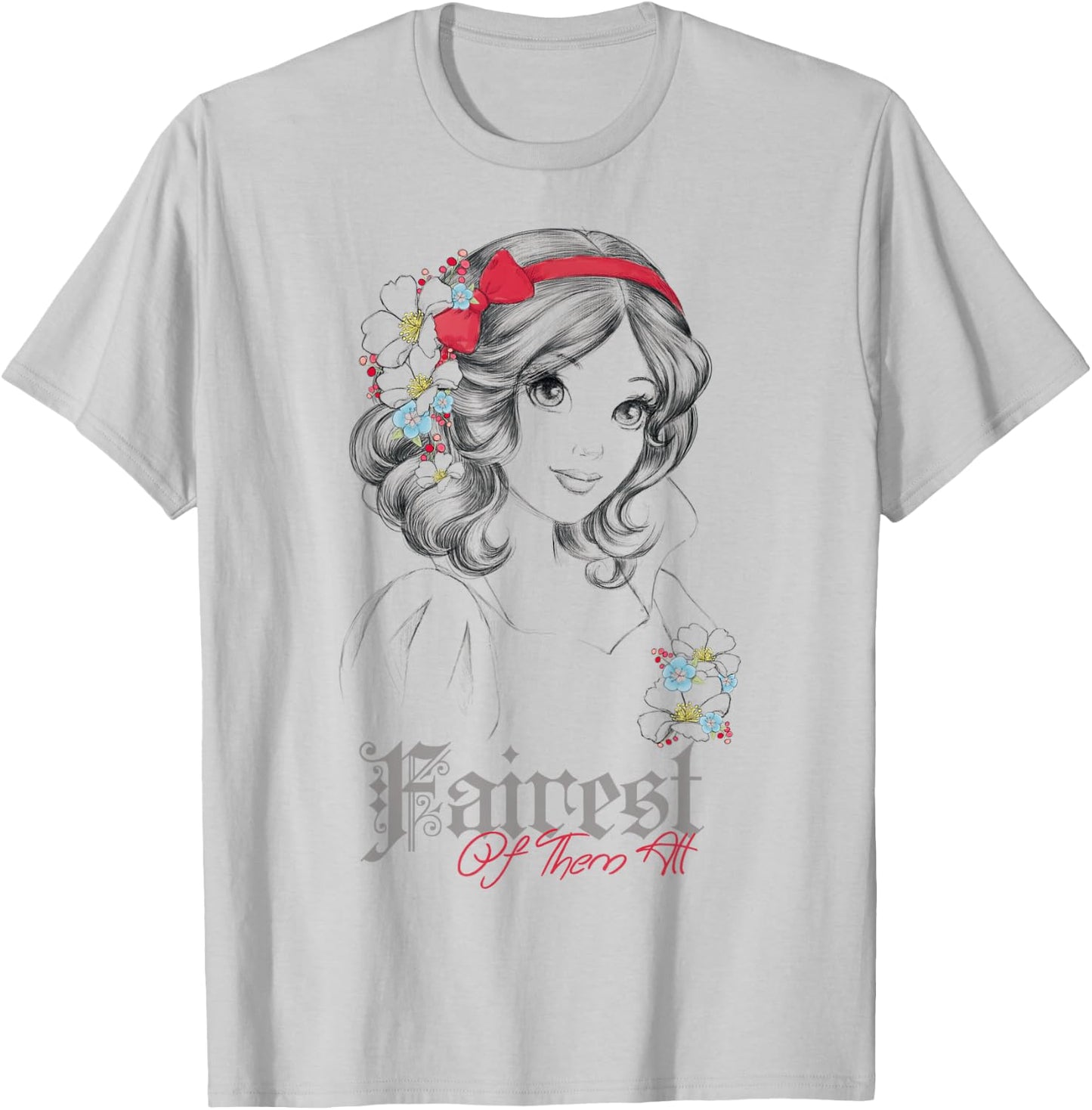 Disney Snow White Fairest Of Them All Modern Princess Sketch T-Shirt - T-Shirt | Ash