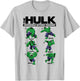 Marvel The Hulk 6 Incredible Intense Training Poses T-Shirt - T-Shirt | Ash