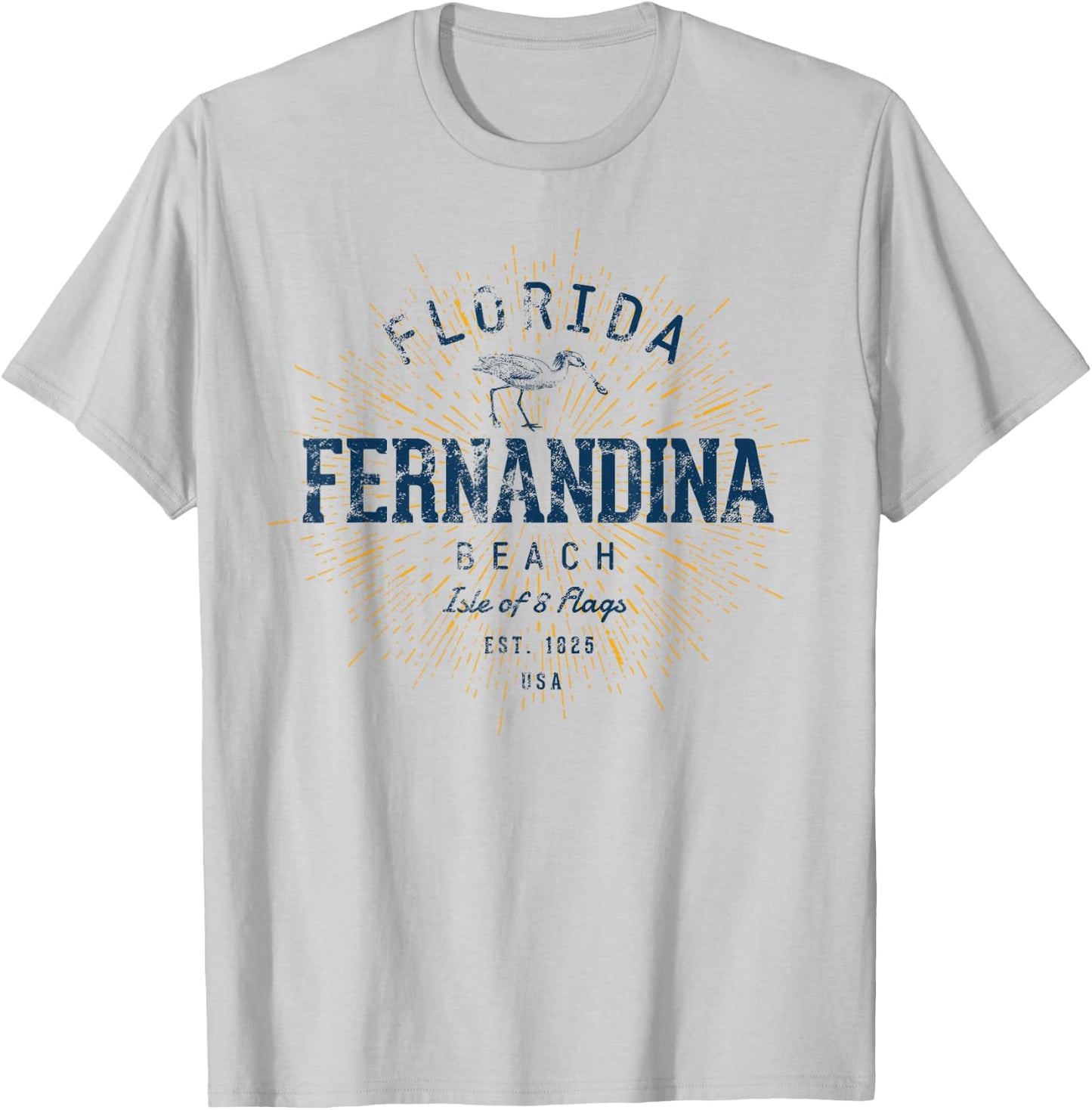 Vintage Fernandina Beach Retro T-Shirt - T-Shirt | Ash