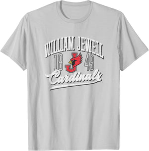 William Jewell College Cardinals Vintage Script Emblem T-Shirt - T-Shirt | Ash