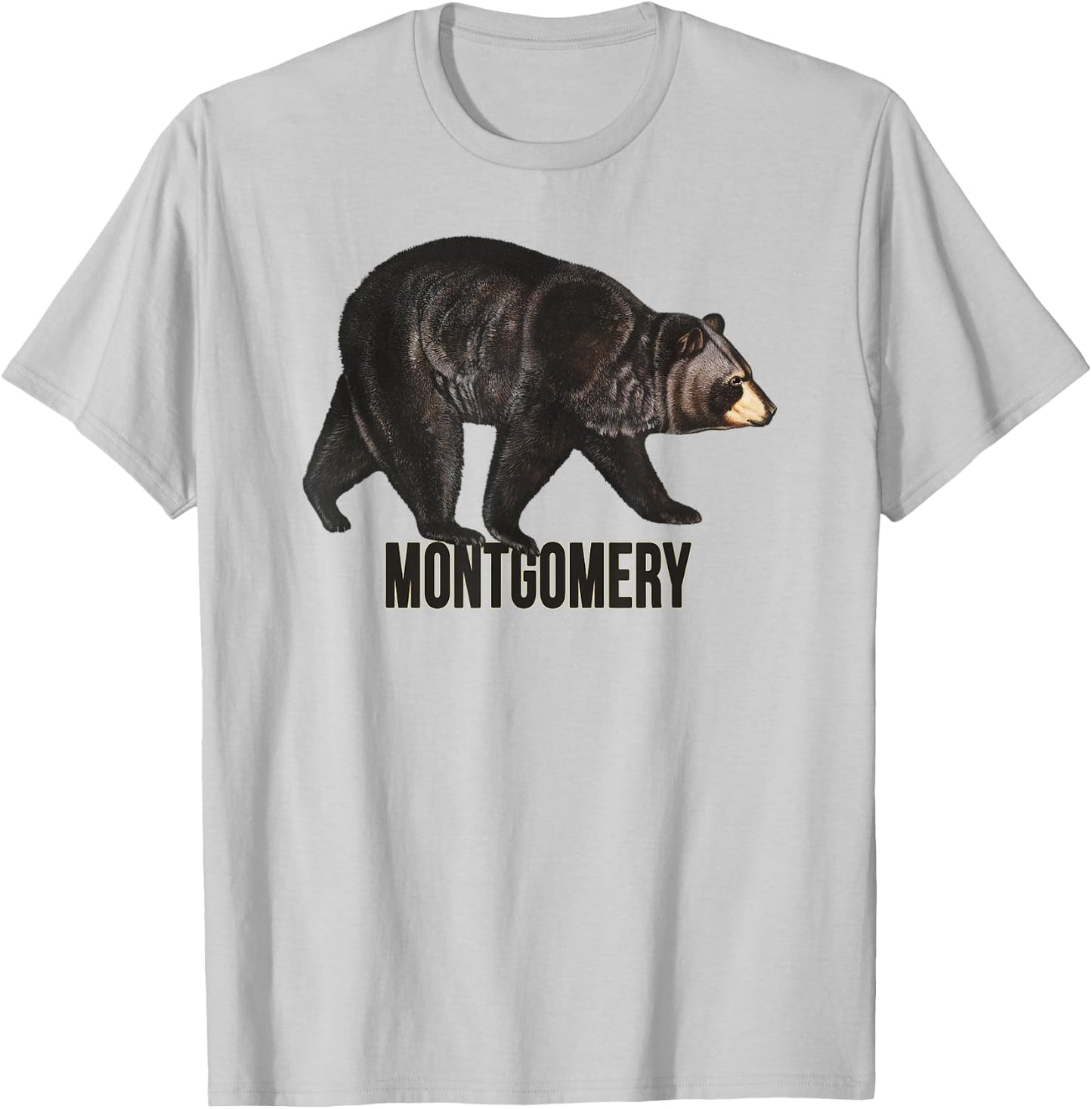 Montgomery, Vermont Black Bear T-Shirt - T-Shirt | Ash