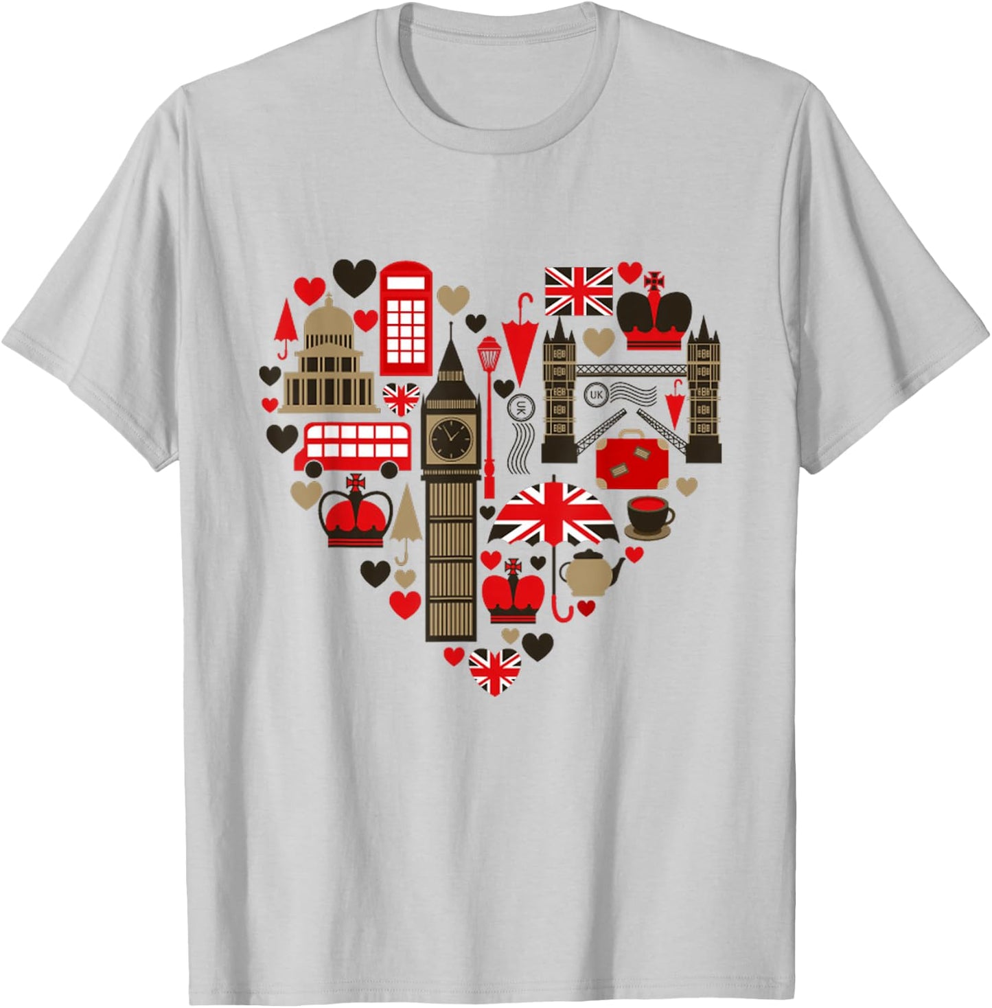 Vintage London I Love Travel Wanderlust Union Jack T-Shirt - T-Shirt | Ash