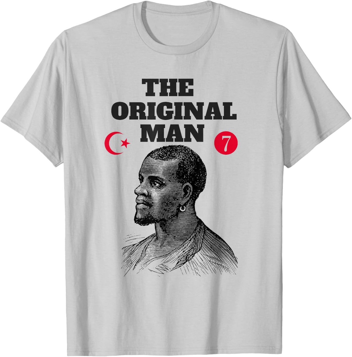 The Original Man - Moorish 5 Percent Allah 7 T-Shirt - T-Shirt | Ash
