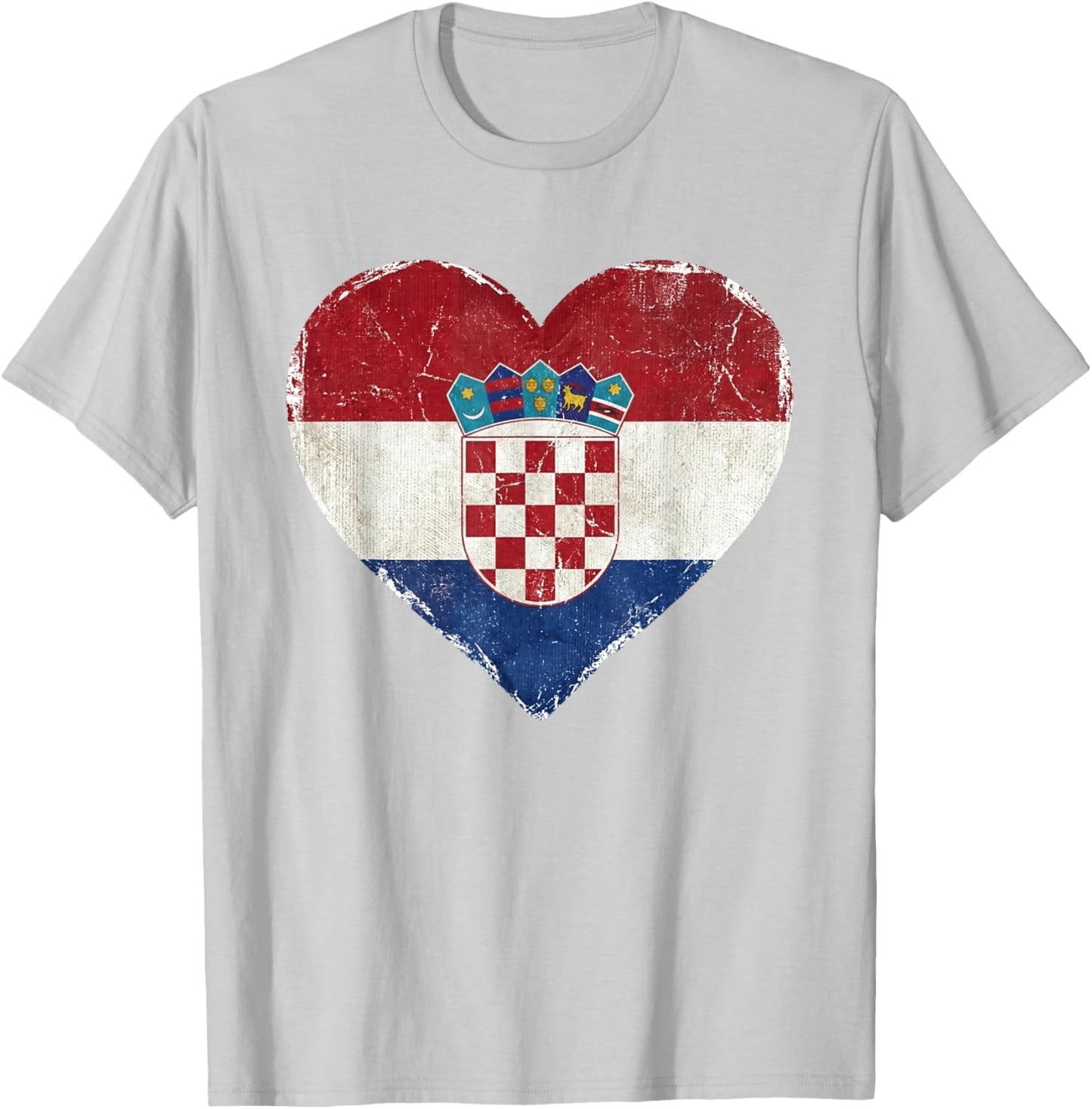 Croatia Hrvatska Flag Zagreb Croatian Jersey Retro T-Shirt - T-Shirt | Ash