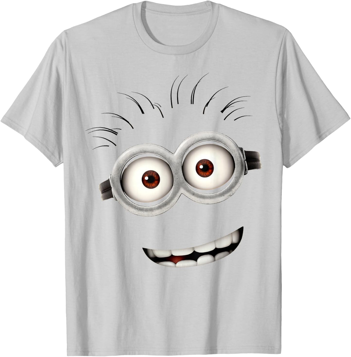 Despicable Me Minions Bob Smiling Face Graphic Short Sleeve T-Shirt - T-Shirt | Ash