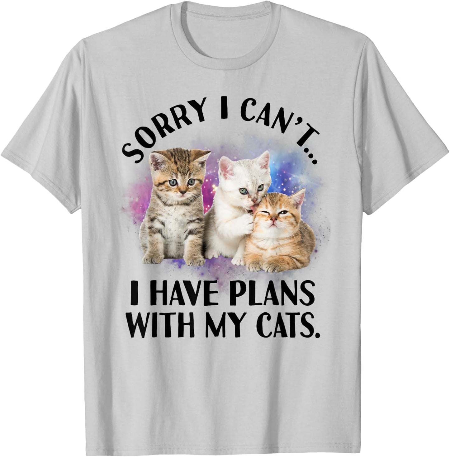 Sorry I Can't I Have Plans with My Cat - Cat Lover Gift T-Shirt - T-Shirt | Ash