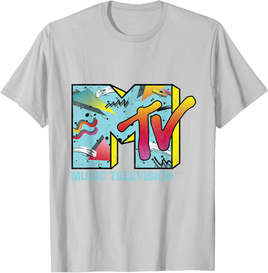 Classic MTV Logo 80s Print Design T-Shirt - T-Shirt | Ash