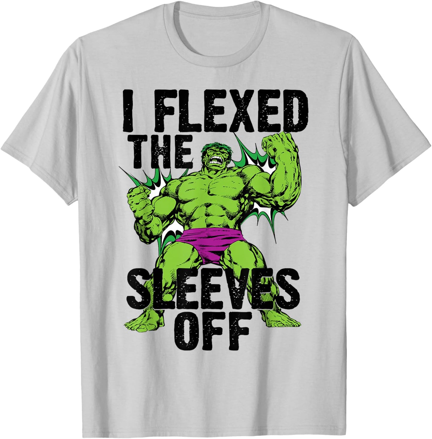 Marvel The Incredible Hulk I Flexed The Sleeves Off This T-Shirt - T-Shirt | Ash