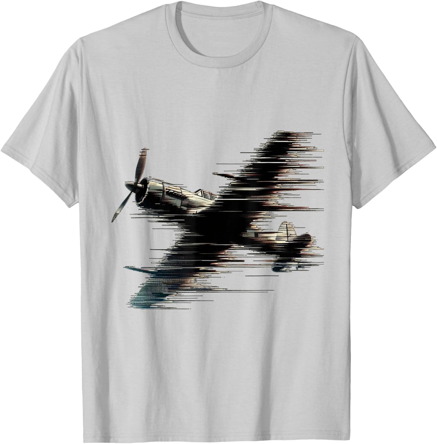 WW2 Airplane Noisy Jitter Vintage Aviation T-Shirt - T-Shirt | Ash
