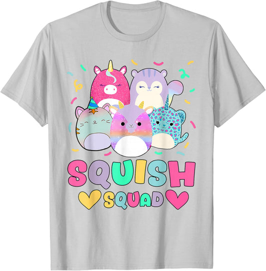 Squish Squad Birthday Shirt for Girls Kids T-Shirt - T-Shirt | Ash