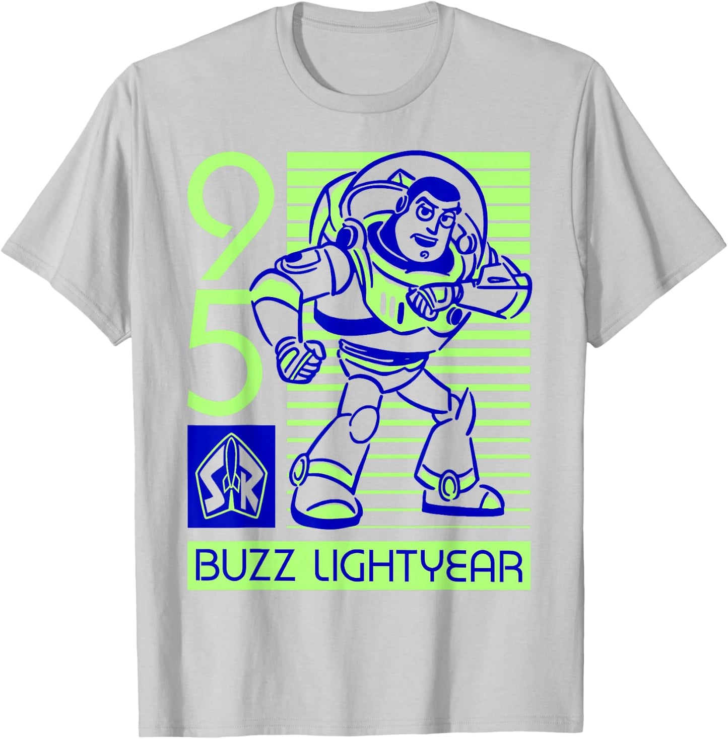 Disney Pixar Toy Story Retro Neon Buzz Lightyear T-Shirt - T-Shirt | Ash