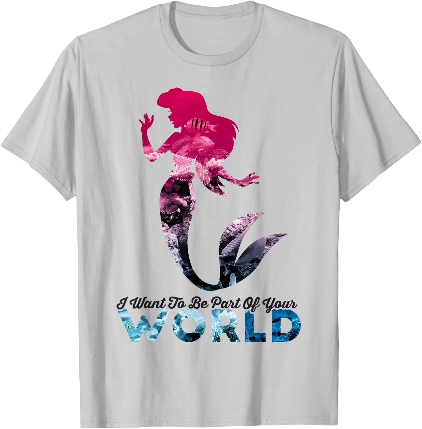 Disney The Little Mermaid Part Of Your World Ariel Collage T-Shirt - T-Shirt | Ash