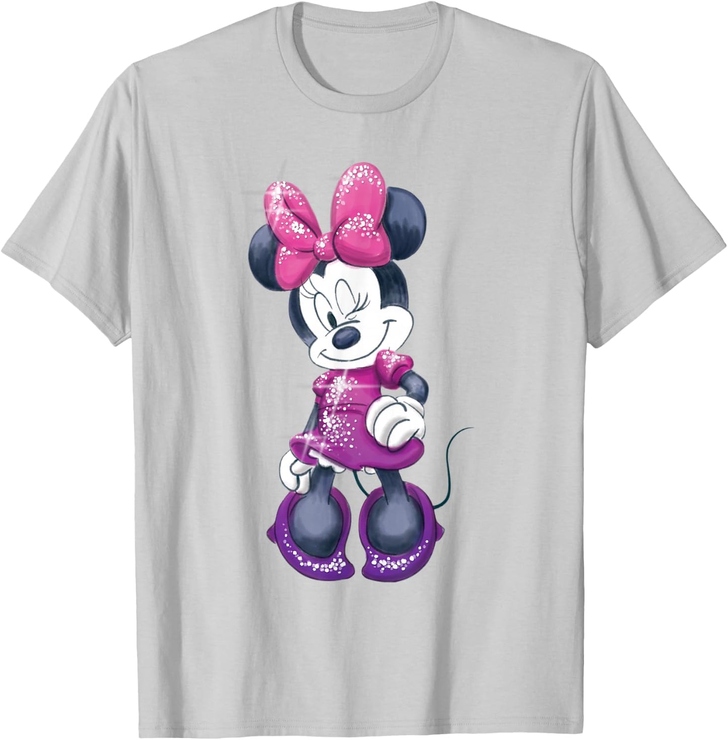 Minnie Mouse - Sparkly Pink and Purple Outfit T-Shirt - T-Shirt | Ash