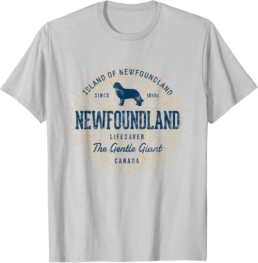 Newfie Vintage Newfoundland Retro T-Shirt - T-Shirt | Ash