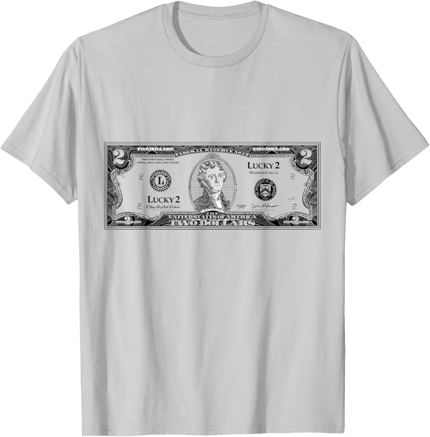 Two Dollar Bill T-Shirt - T-Shirt | Ash
