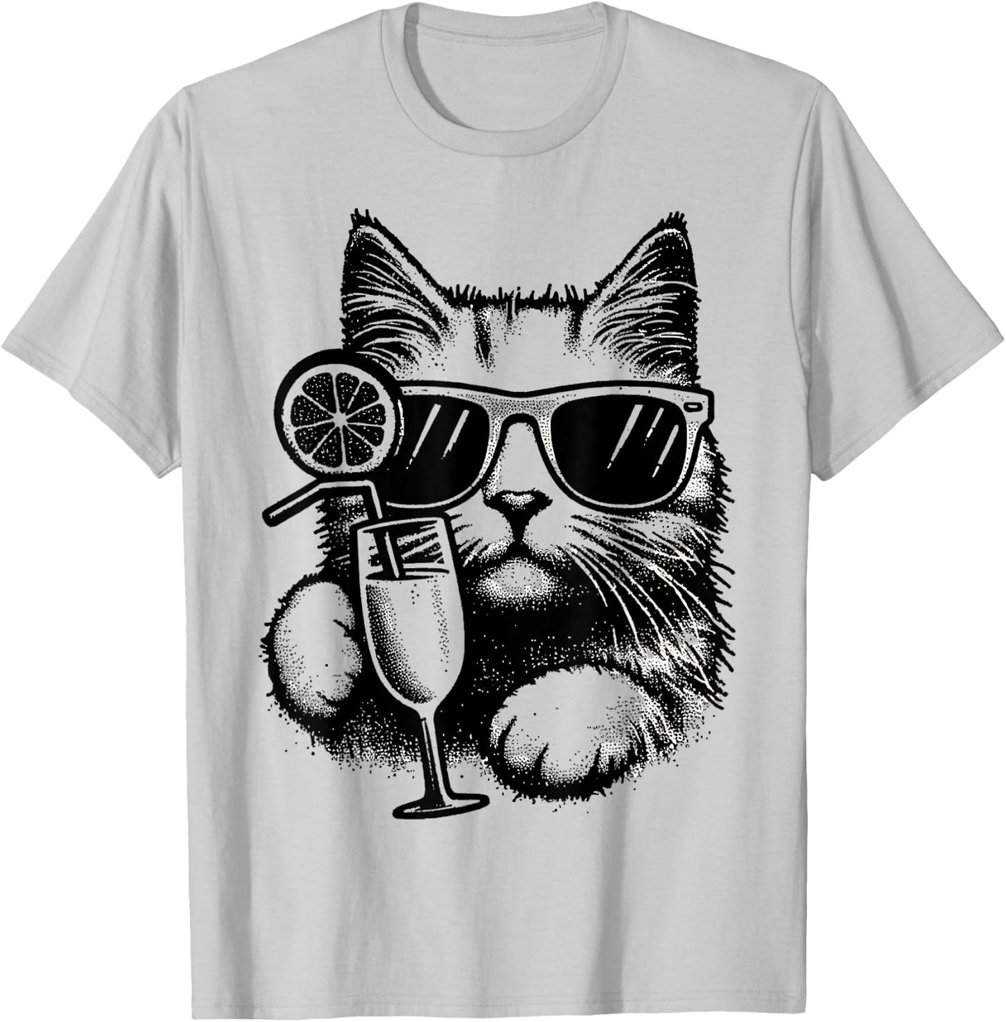 Vintage Cat Funny Mimosa Women T-Shirt - T-Shirt | Ash