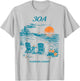 30A Florida Coast Vintage Travel Scenic Illustration T-Shirt - T-Shirt | Ash