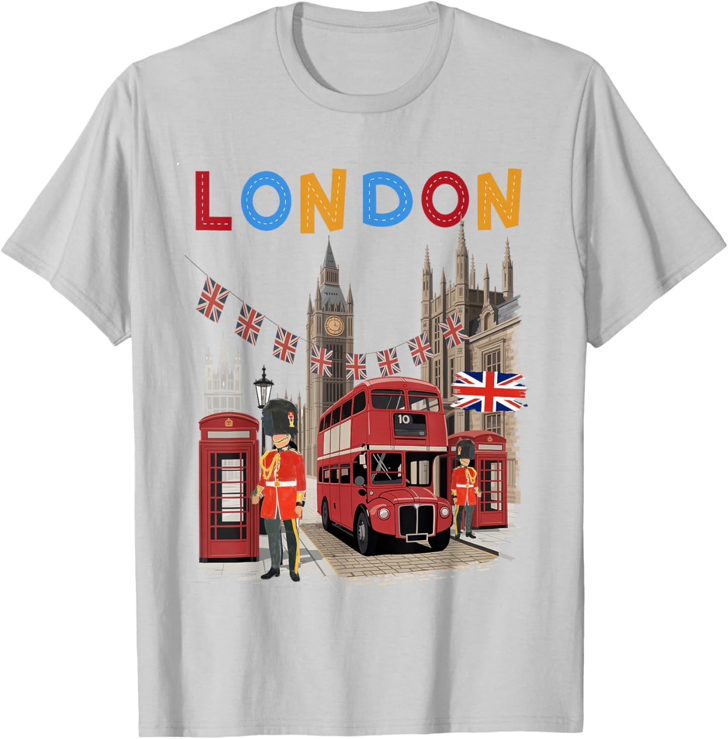 London Souvenirs Outfit Idea & British Memorabilia T-Shirt - T-Shirt | Ash
