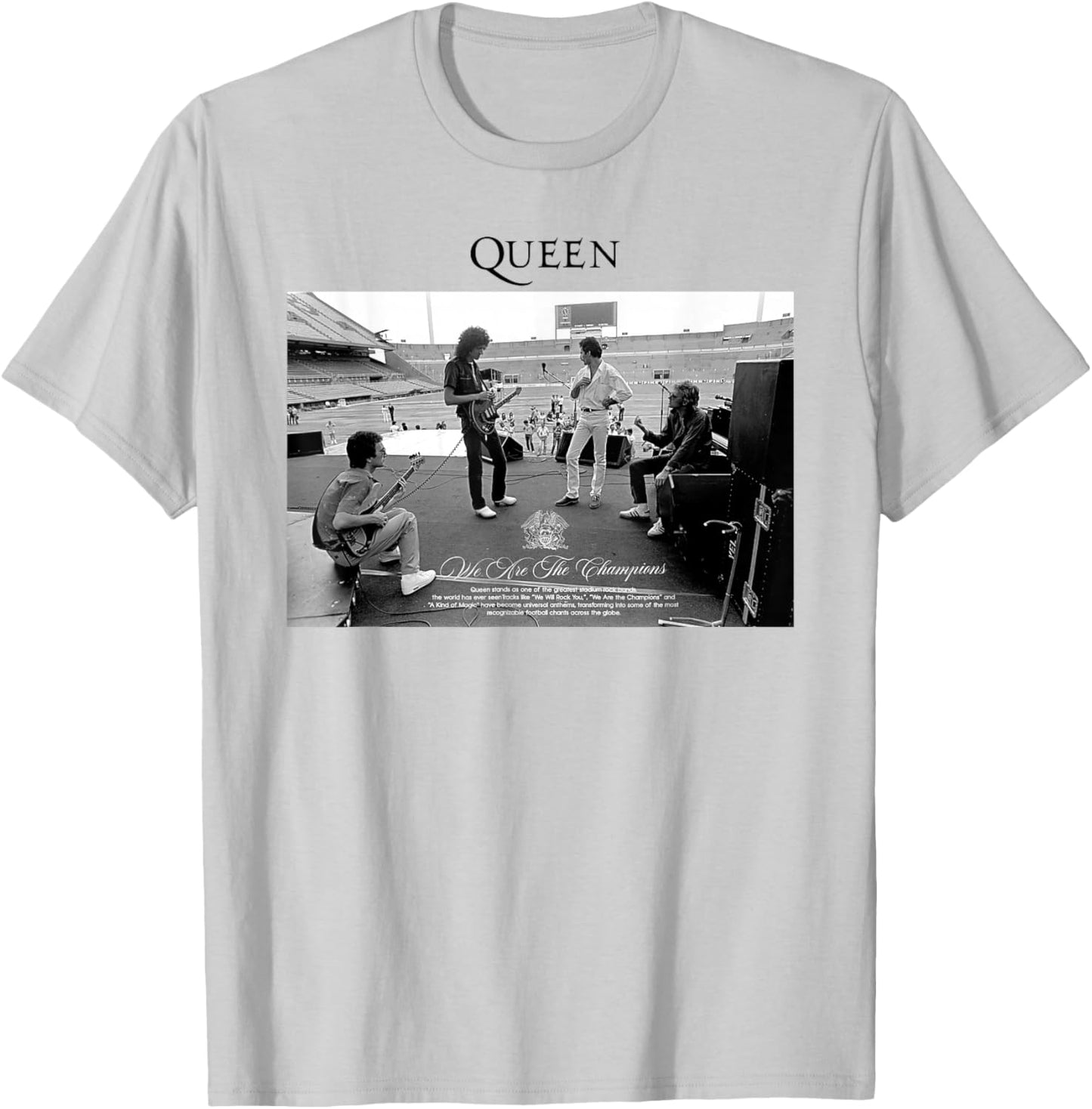 Queen B&W Band Photo T-Shirt - T-Shirt | Ash