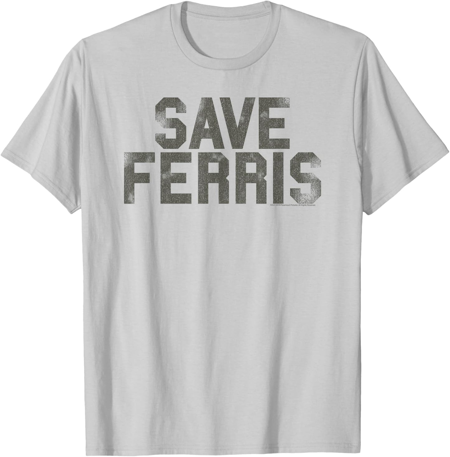 Ferris Bueller's Day Off Distressed Save Ferris Movie T-Shirt - T-Shirt | Ash