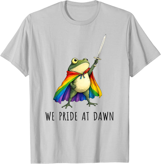 We Pride At Dawn Funny Frog LGBTQ Support Pride Month Gifts T-Shirt - T-Shirt | Ash