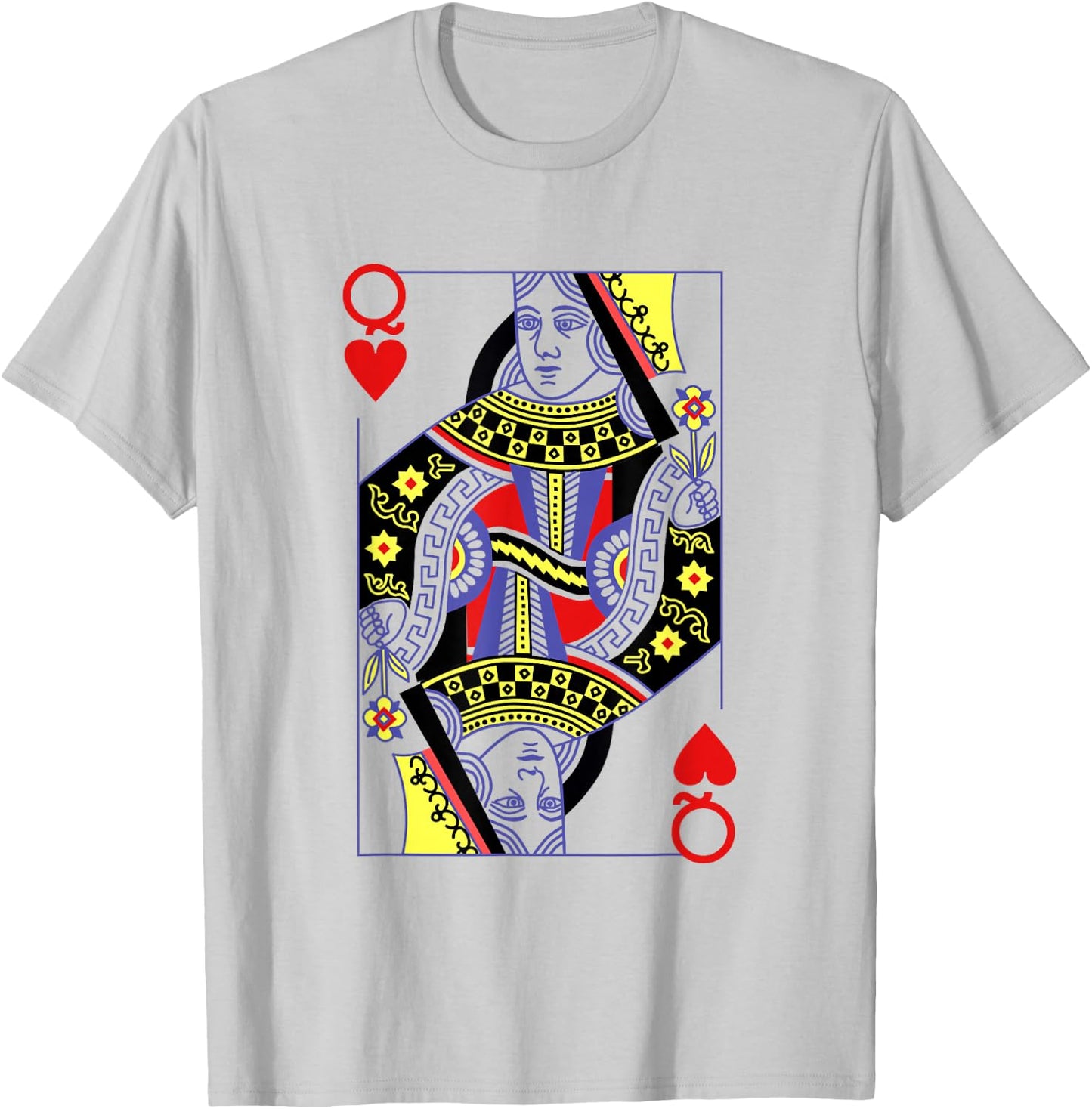 Queen Of Hearts Deck Of Cards Playing Cards Halloween Poker T-Shirt - T-Shirt | Ash