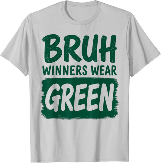 Bruh Winners Wear Green Funny Teacher Kids Field Day Games T-Shirt - T-Shirt | Ash