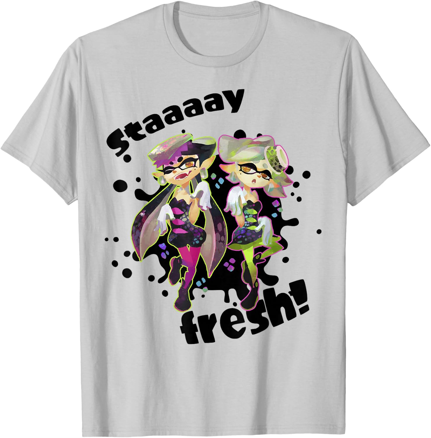 Nintendo Splatoon Squid Sisters Stay Fresh Graphic T-Shirt - T-Shirt | Ash