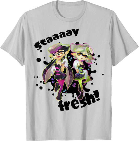 Nintendo Splatoon Squid Sisters Stay Fresh Graphic T-Shirt - T-Shirt | Ash
