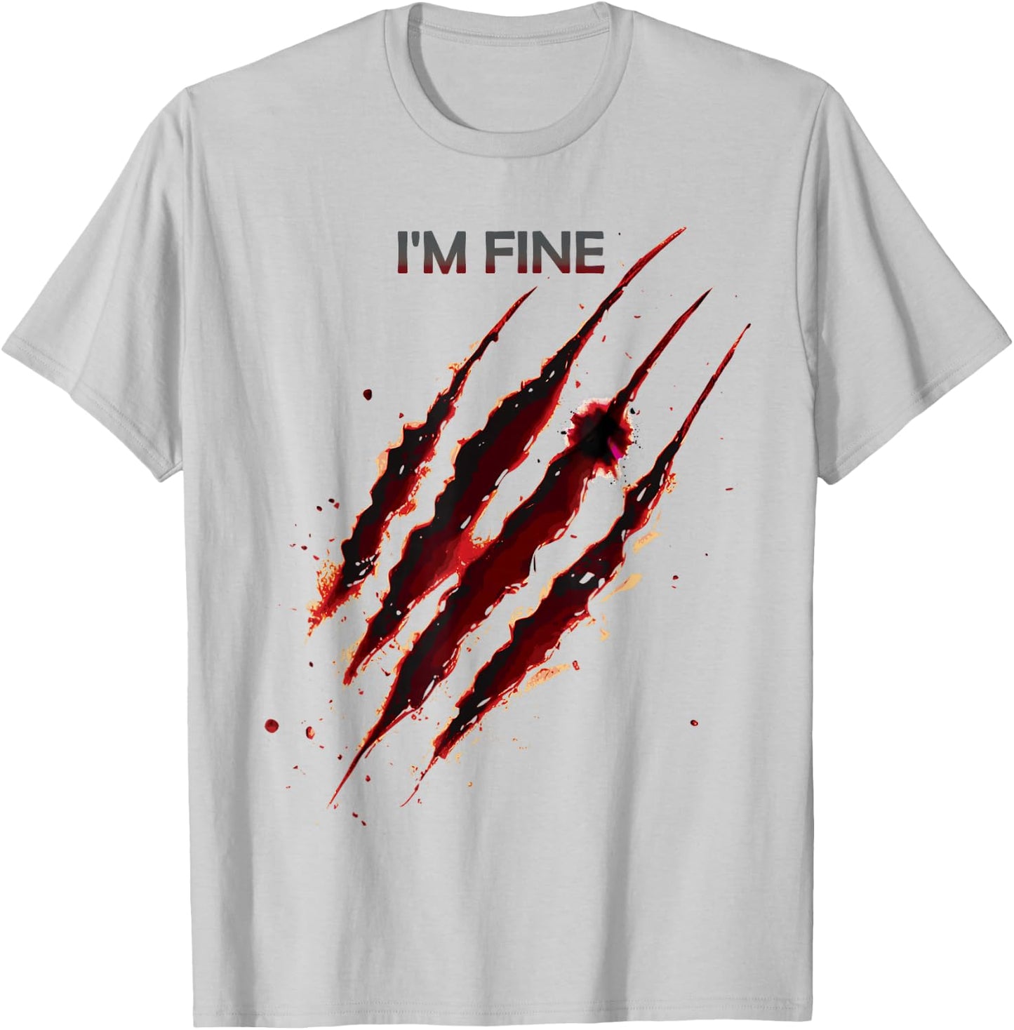 I'm Fine Bloody Shirt Zombie Blood Splatter Halloween T-Shirt - T-Shirt | Ash