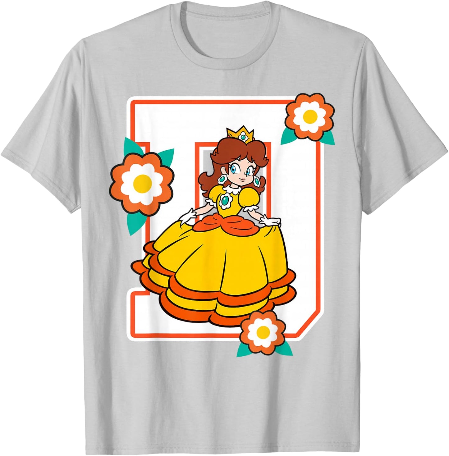 Super Mario Daisy Flowers Poster Graphic T-Shirt - T-Shirt | Ash