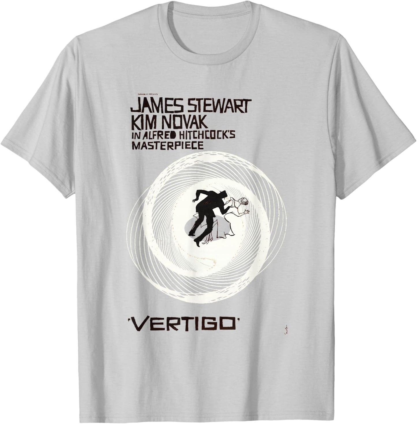 Vertigo Vintage Movie Poster, Noir Thriller Acrophobia Film T-Shirt - T-Shirt | Ash
