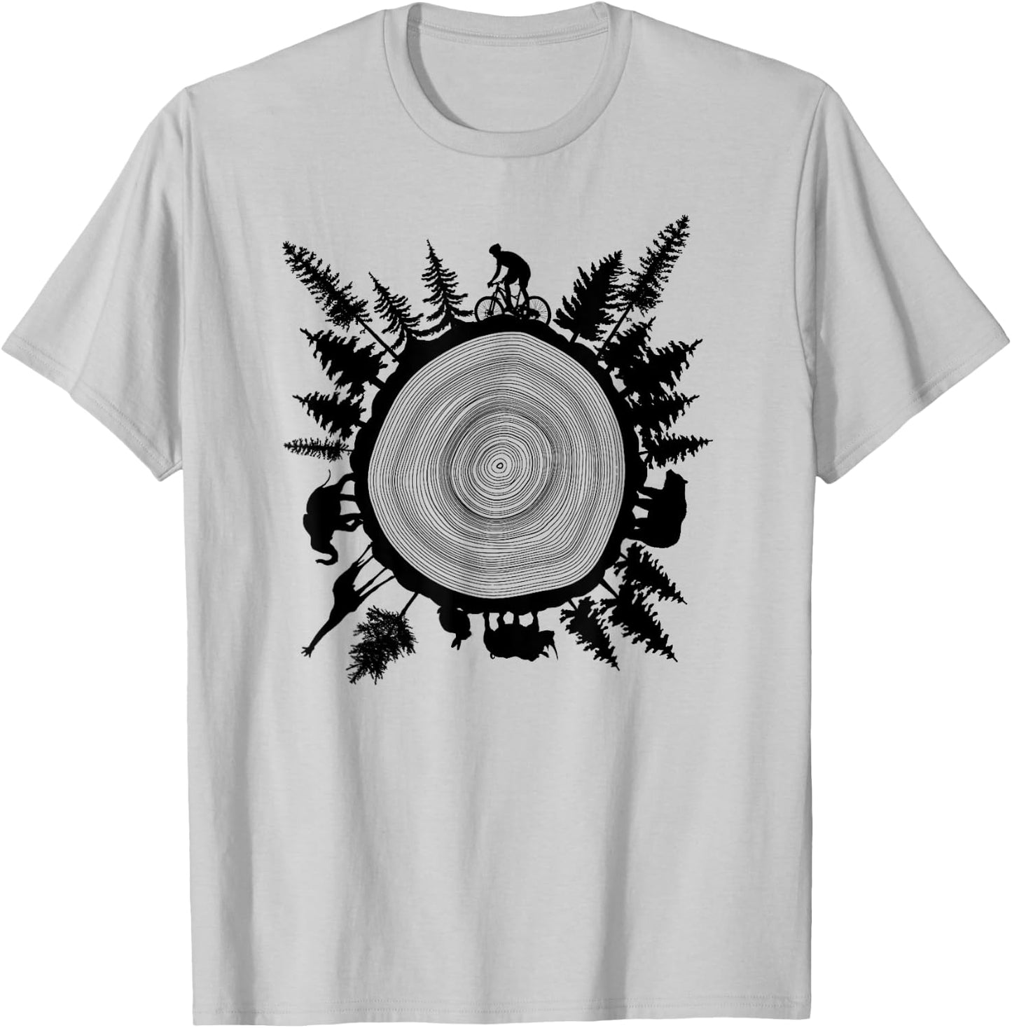 Into The Woods - Tree Ring T Shirt Design T-Shirt - T-Shirt | Ash