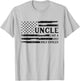 Uncle Like A Dad Only Cooler Father's Day Black USA Flag T-Shirt - T-Shirt | Ash
