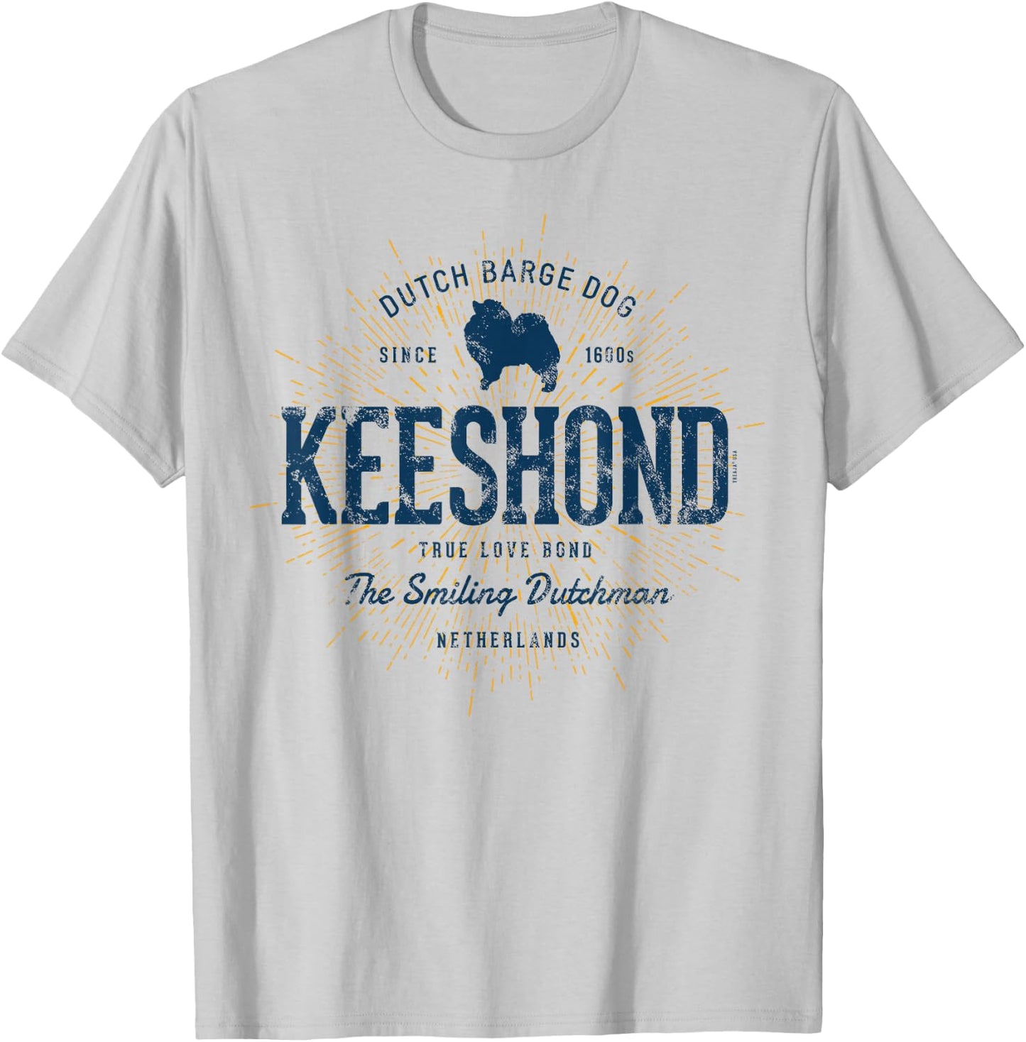 Kees Dog Vintage Keeshond Retro T-Shirt - T-Shirt | Ash