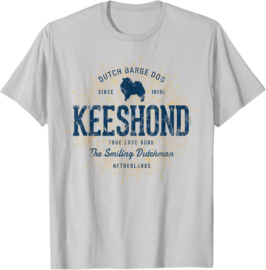 Kees Dog Vintage Keeshond Retro T-Shirt - T-Shirt | Ash
