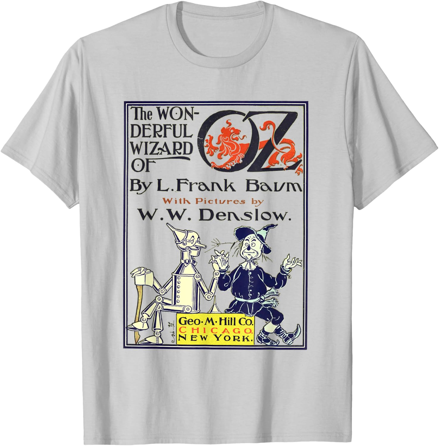 Classic Vintage Book Cover "The Wonderful Wizard of Oz" T-Shirt - T-Shirt | Ash