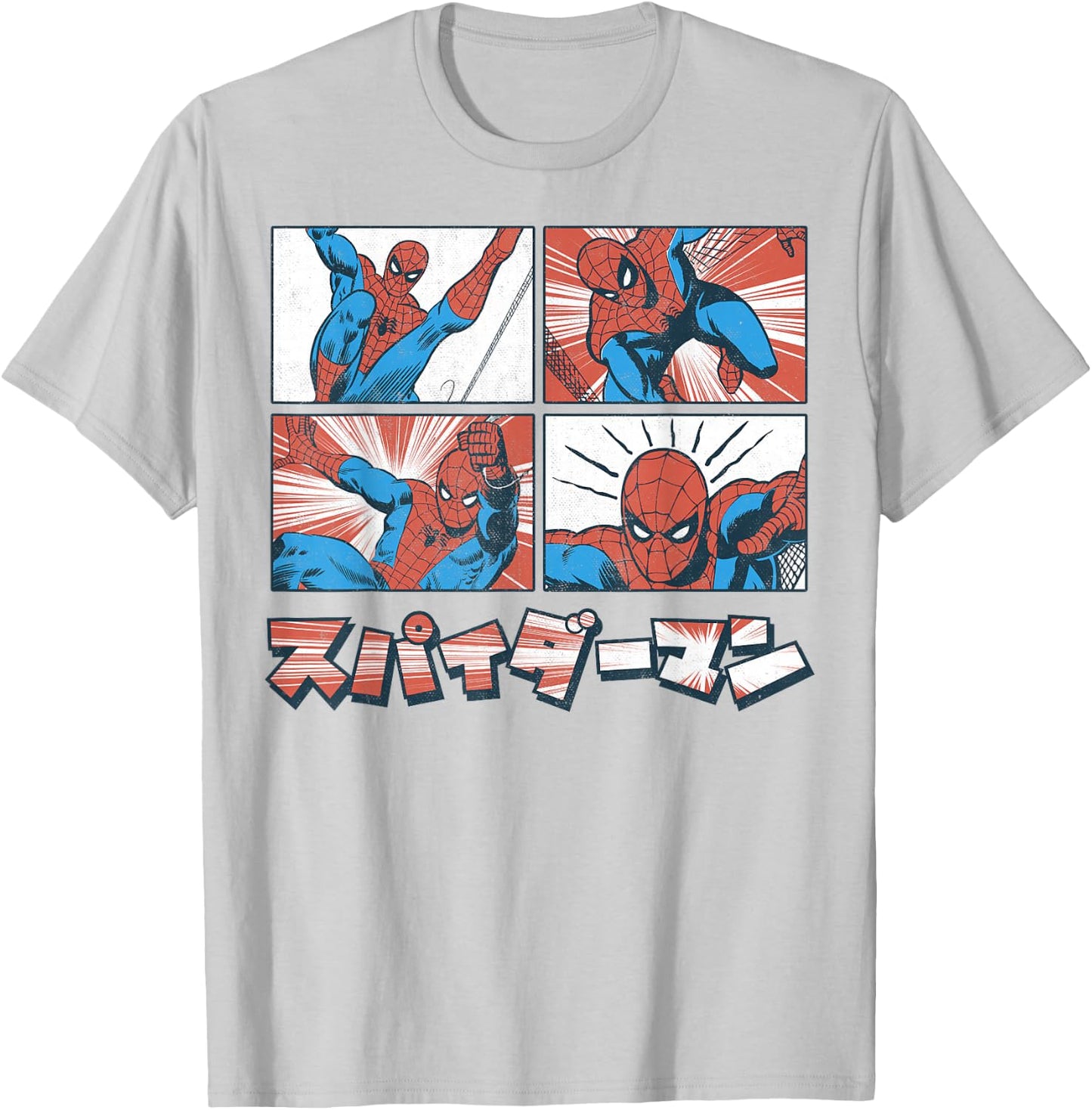 Marvel Spider-Man Kanji Comic Illustration Graphic T-Shirt - T-Shirt | Ash