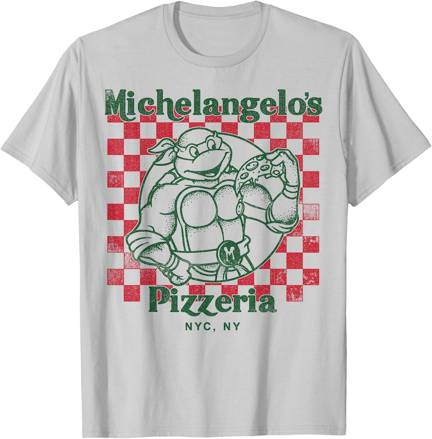 Teenage Mutant Ninja Turtles Mikeys Yummy Pizza Short Sleeve T-Shirt - T-Shirt | Ash