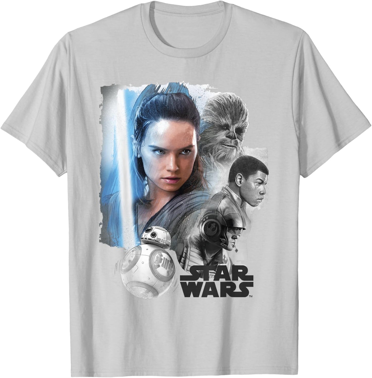 Star Wars Last Jedi Rey & the Team Are Ready Graphic T-Shirt - T-Shirt | Ash
