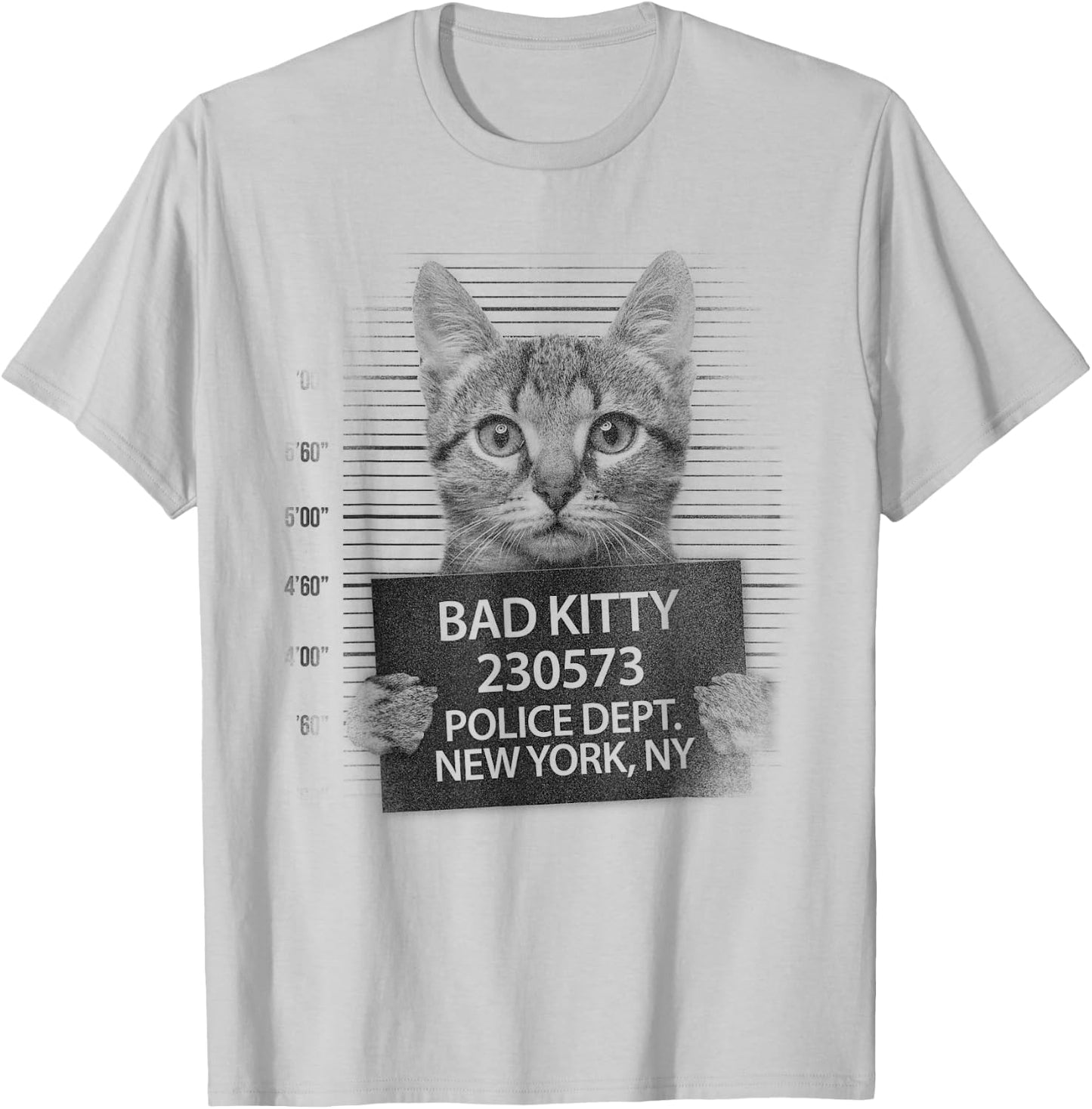 Funny Cute Bad Kitty Cat T-Shirt - T-Shirt | Ash