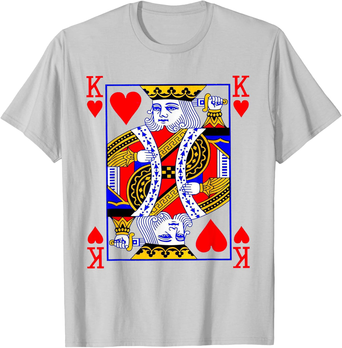 King of Hearts Playing Card Poker Card Costume Shirt T-Shirt - T-Shirt | Ash