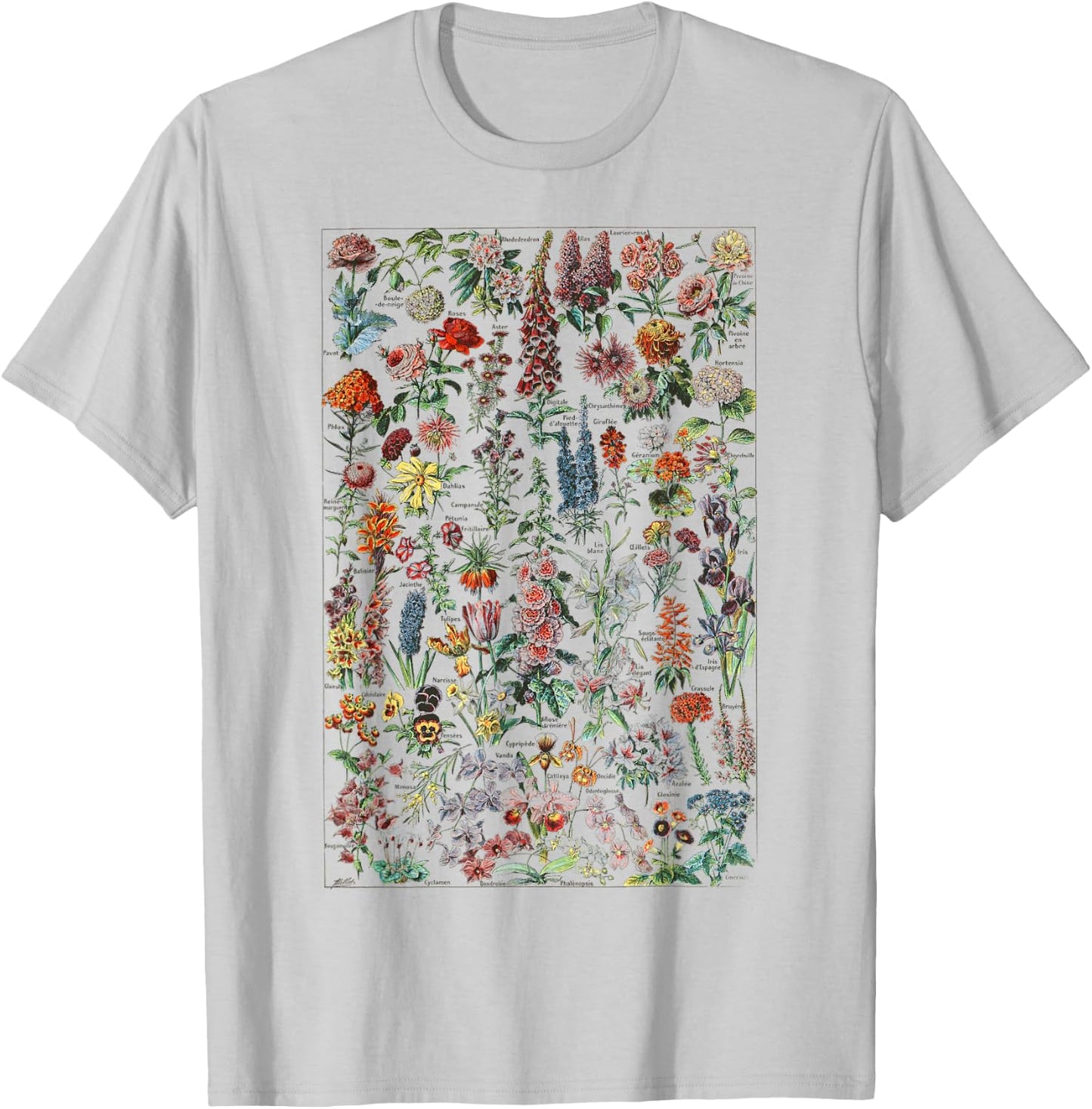 Vintage Flower Botanical Chart flower chart T-Shirt - T-Shirt | Ash