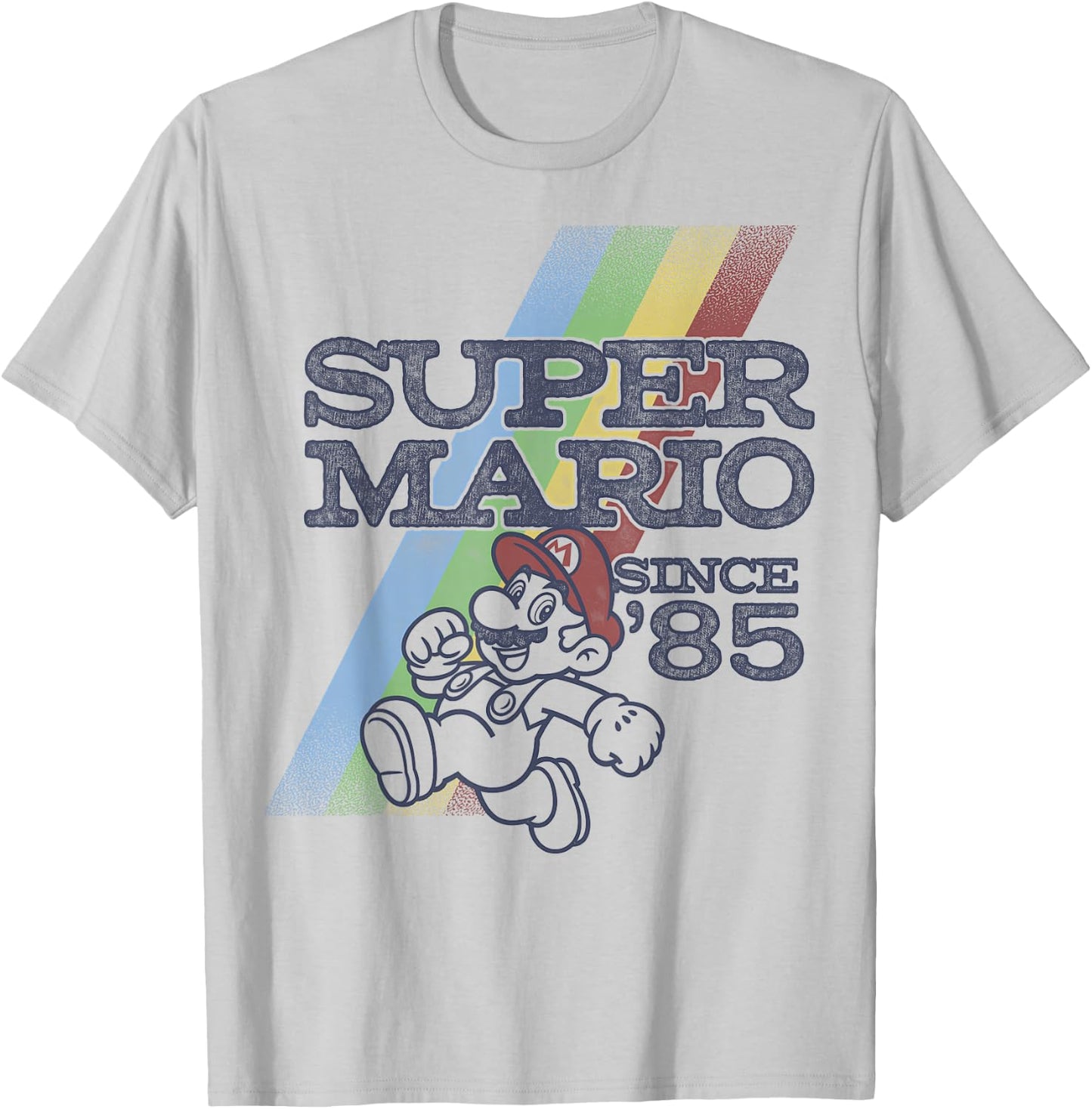 Nintendo Super Mario Retro Rainbow '85 Graphic T-Shirt - T-Shirt | Ash